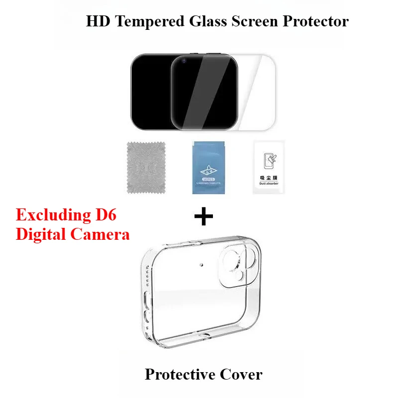 Caméra numérique D6 4K 64MP à triple objectif, écran tactile 3.0'', enregistreur vidéo, vlog portabl