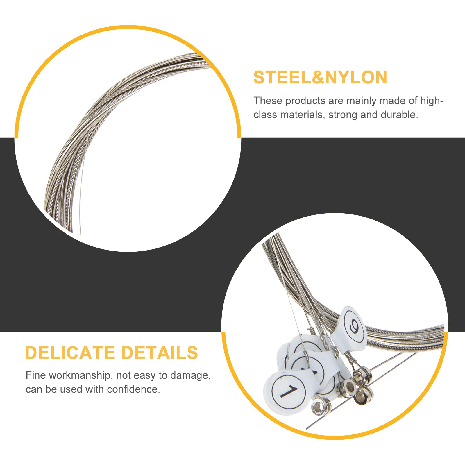 

2Sets Replacement Guitar Strings Premium Folk Guitar String Set Strong Not Easy to Break Ideal for Enhanced Sound Clarity and