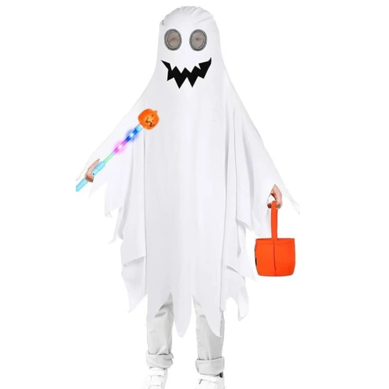 Hooded Halloween Outfit for Kids, Lightweight Costume Wrap for Parties D0UB