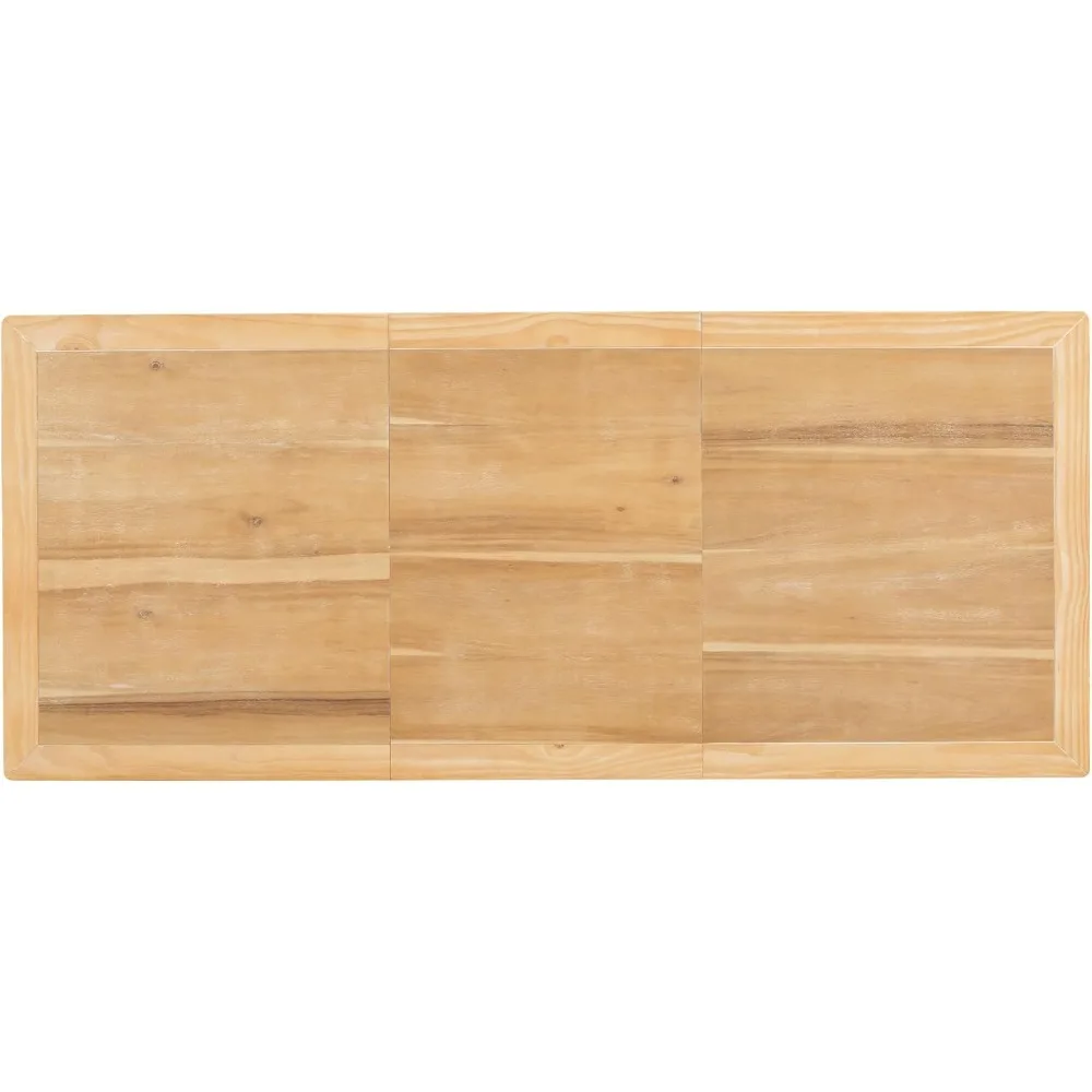 طاولة طعام تقليدية عتيقة قابلة للتمديد مع أوراق قابلة للإزالة مقاس 23.6 بوصة - بطول 82.7 بوصة، من الخشب الصلب الطبيعي وسطح mdf، ومتعددة الاستخدامات