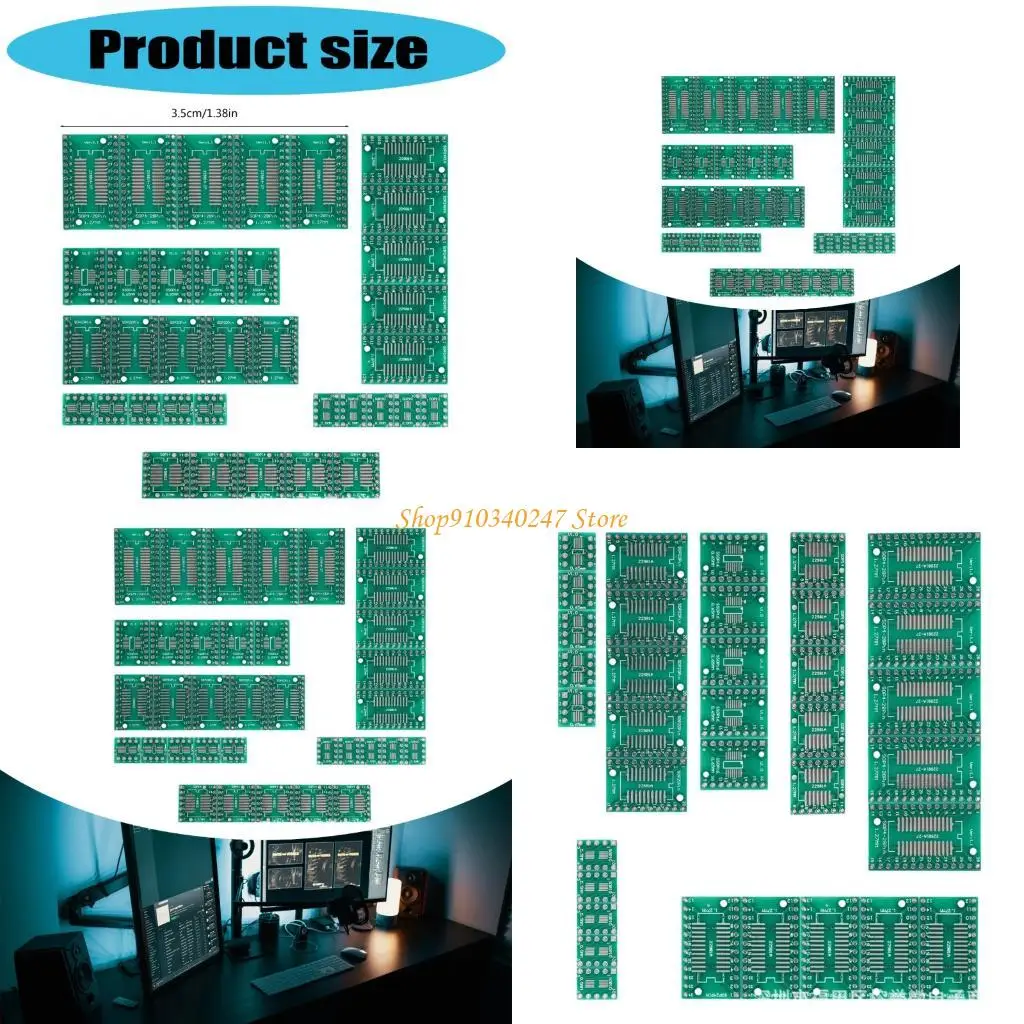 

Q22A 35Pcs 7Value High Conductivity IC Adapters Board For DIP SOP SSOP Saves PCBs Space