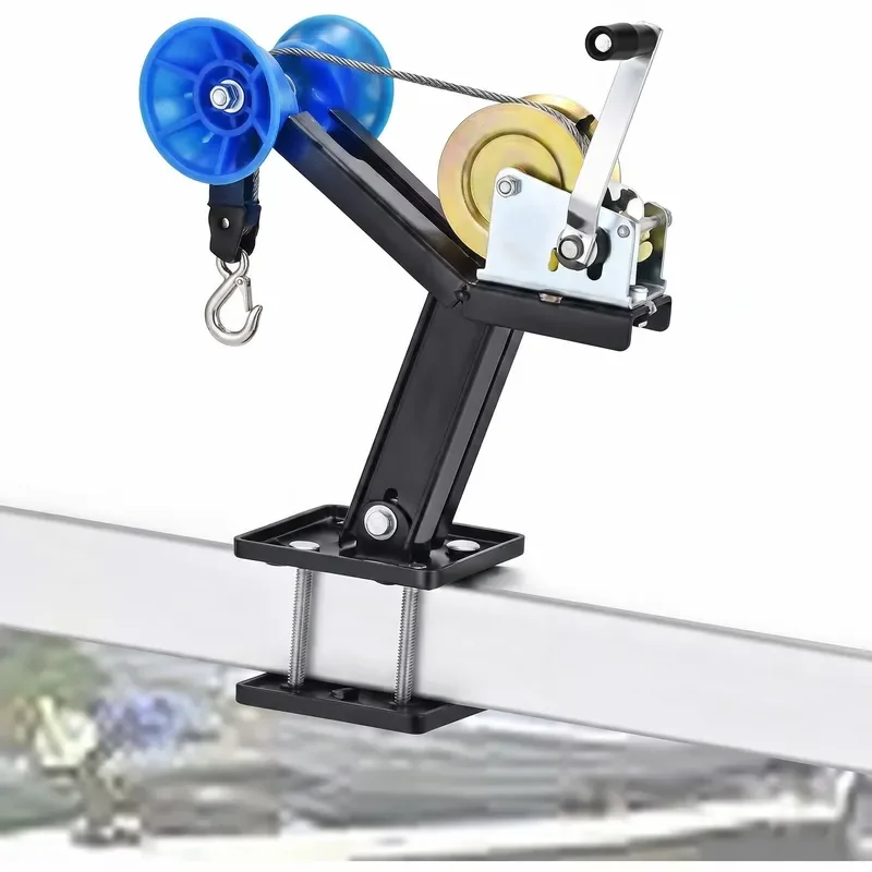Heavy Duty Portable Hand Winch With Steel Stand For Car Boat Marine Recovery Wire Rope Cable Manual Crank Lifting Tool Kit