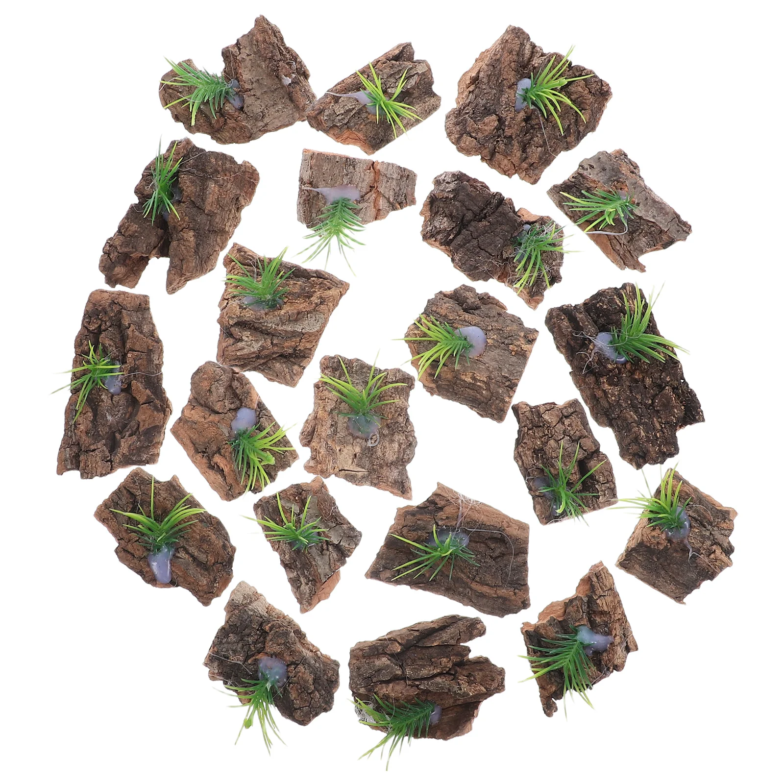 20Pcs Terrarium Cork Bark Natural Reptile Tank Background Tree Bark Hide Aquarium Decor Terrarium Background Reptile Supply