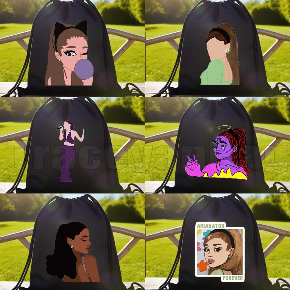 

Рюкзак-мешок с принтом Арианы Гранде для фанатов: милый подарок, спортивная сумка для спортзала, йоги, бега