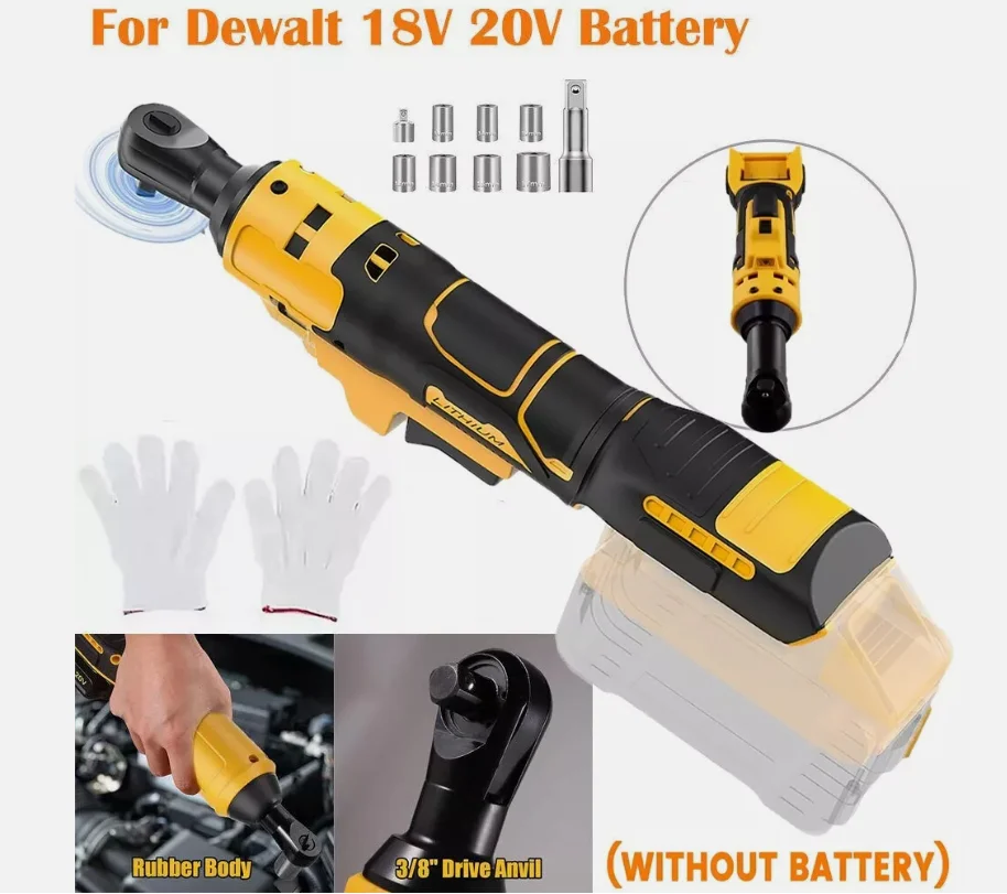 Brushless Cordless Electric Ratchet Wrench 3/8