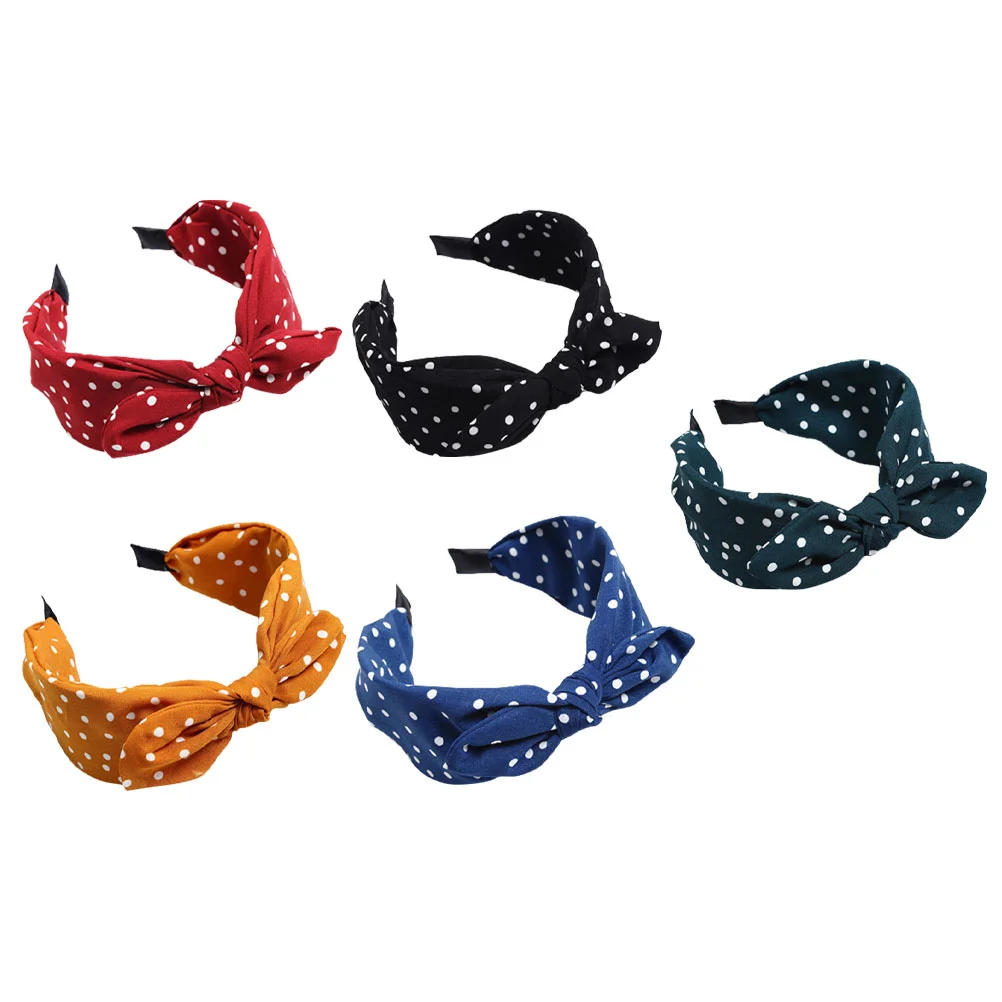 5 pçs faixa de cabeça arco bandana pontos padrão cabelo decorar headbands crianças meninas para mulher