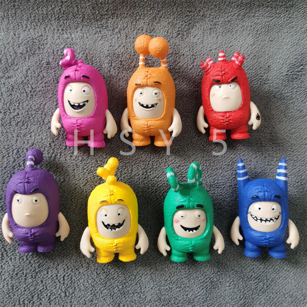 Original 7Pcs/Set Anime Cartoon Oddbods Cute Toys Dolls PVC Figures