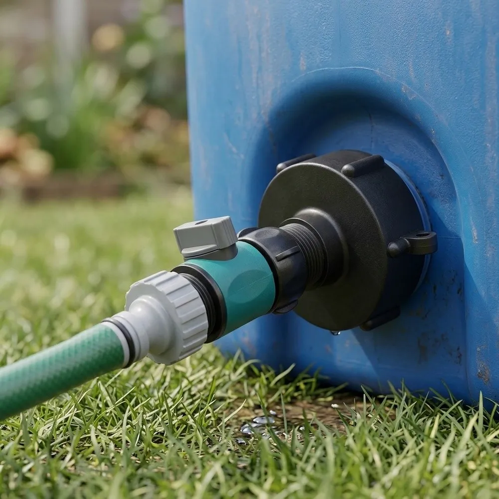For IBC S60X6 Compatible Water Tank Adapter Valve Featuring Quick Connect Design and 3/4 Inch Standard Thread Interface