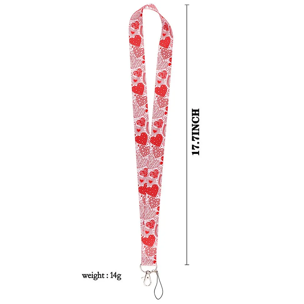 Cute Long Strap Phone Anti-loss Belt Anti-loss Lanyard Phone Neck Strap Universal Love Heart Mobile Phone Charm ID Credit Card