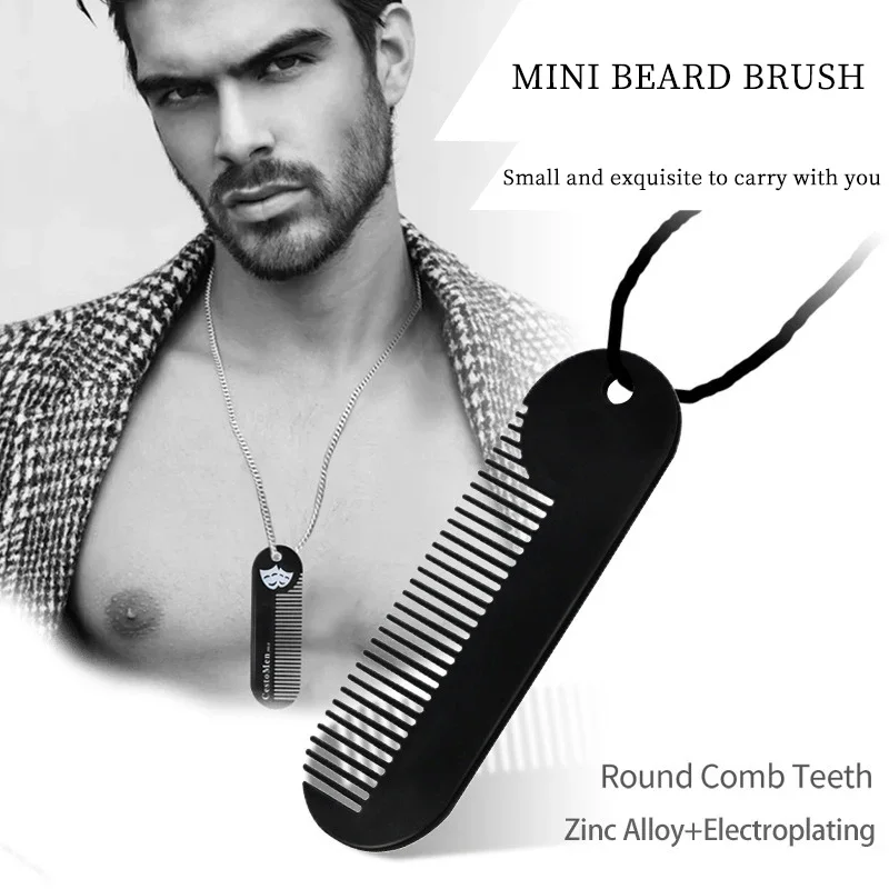 

1pc stainless steel anti-static portable pocket men's beard styling comb pocket hair styling tool Special for real hair wigs