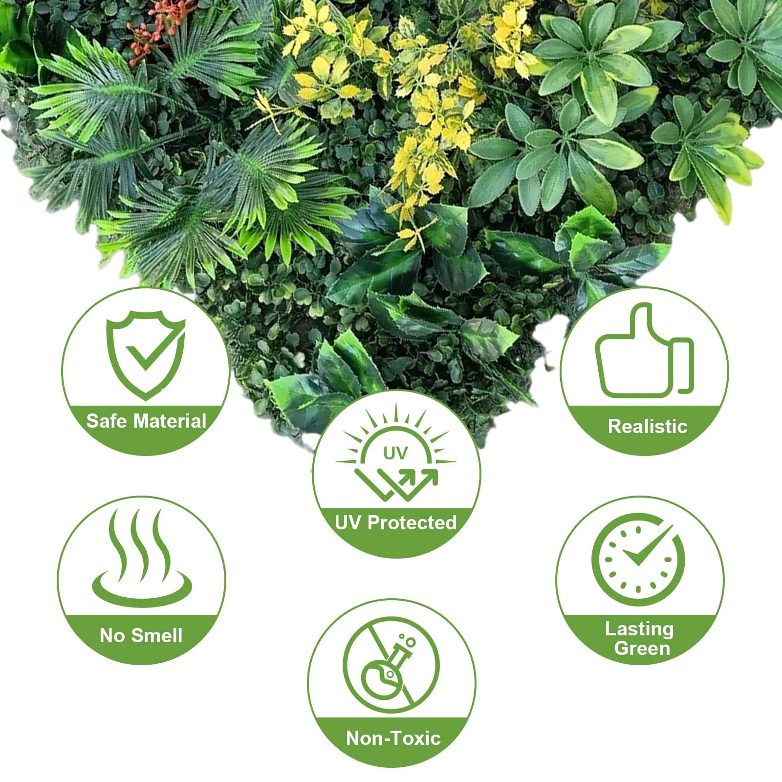 Artificial Boxwood Grass Wall Panel 20x20 in Realistic Faux Greenery Privacy Fence UV Resistant Backdrop for Party Garden Decor