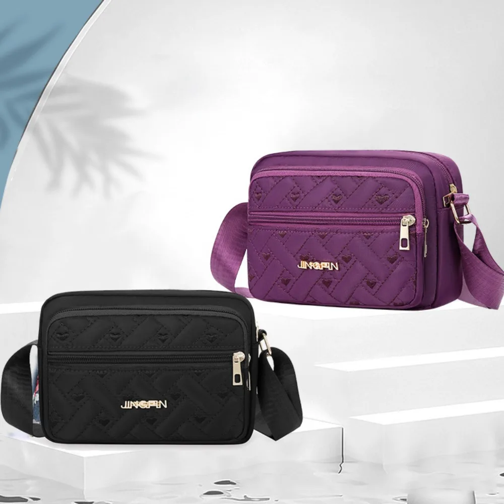 

Большая вместительная сумка через плечо с вышивкой, элегантная решетчатая сумка на плечо для среднего возраста, повседневная женская сумка-мессенджер с узором в виде сердца