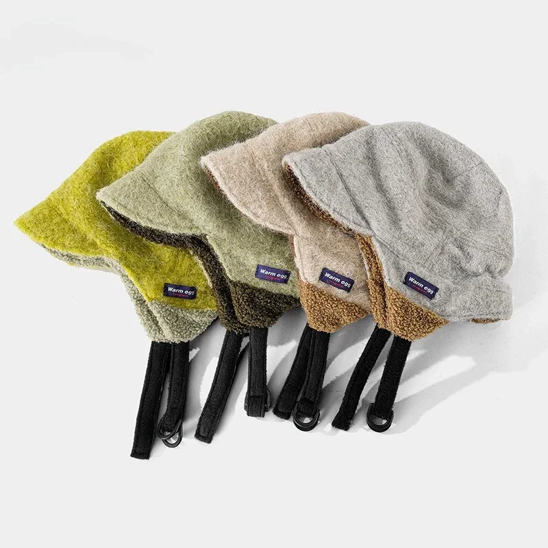 Nuevas gorras de piloto Retro a juego de colores a la moda para hombres y mujeres, invierno, conducción al aire libre, protección cálida para los oídos, sombrero de bombardero de felpa para ocio