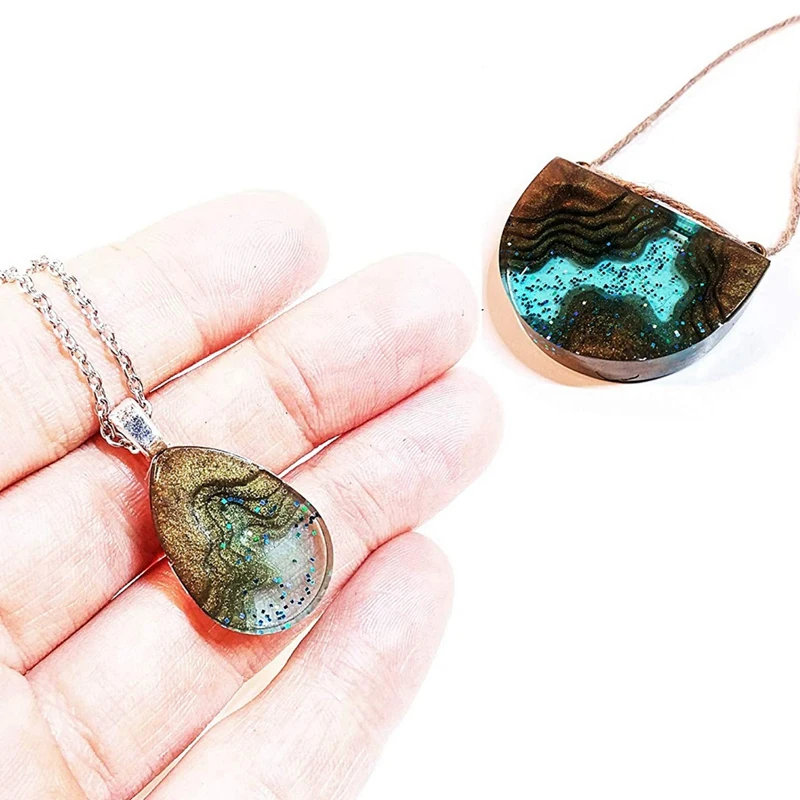 Confezione da 4 pezzi fai da te collana isola ciondolo gemma stampo epossidico portachiavi ciondolo stampo in resina siliconica