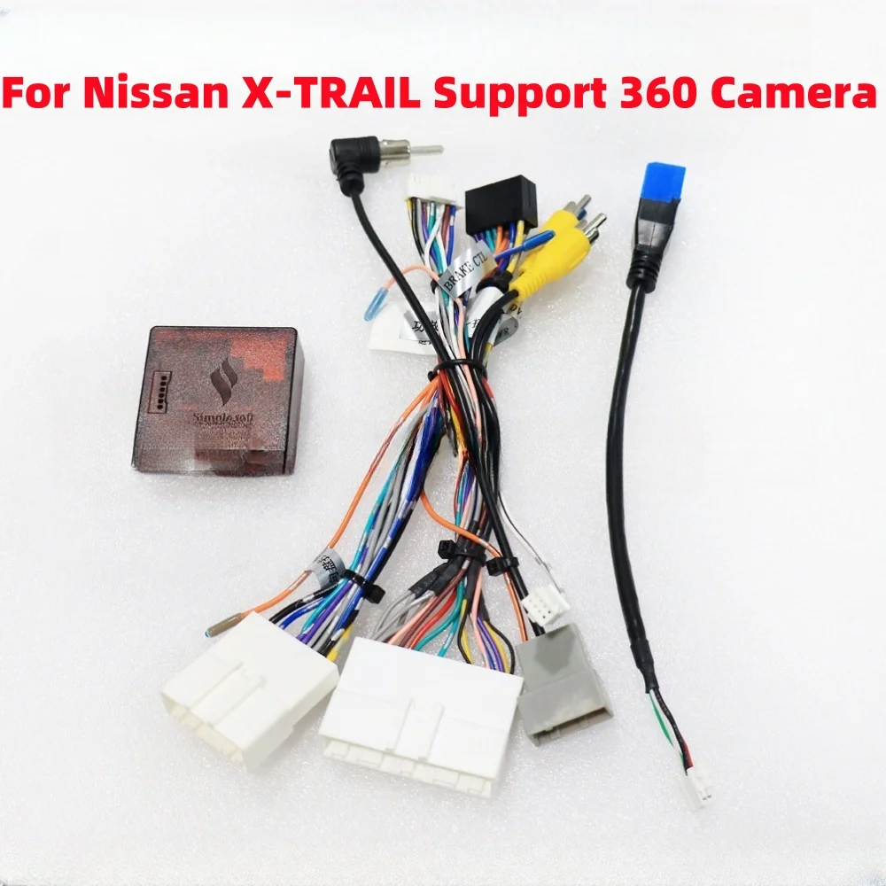 Canbus Box  Decoder For Nissan X-Trail 2021 Support 360 Original Camera Android 2 Din Radio 16 PIN Wiring Harness  Power Cable