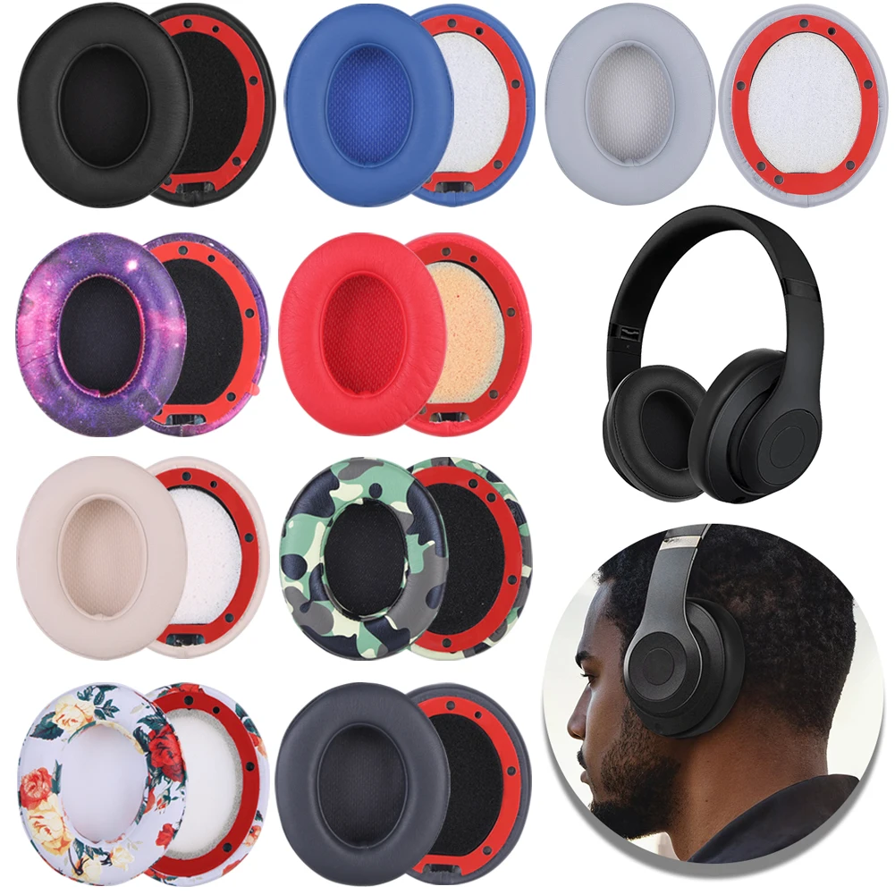 Almohadillas de Repuesto para Auriculares Beats Studio 2 Studio 3, Cubiertas de Cuero Proteico y Espuma Viscoelástica, Almohadillas de Repuesto para Auriculares