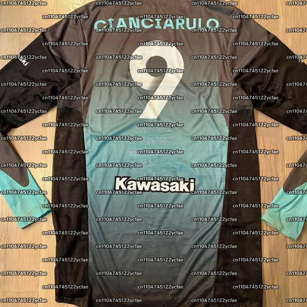 

Мотоциклетный трикотаж Kawasaki 2025 года Mountain # CIANCIARULO 9. Винтажный топ с длинными рукавами, повседневная быстросохнущая дышащая осенняя одежда.