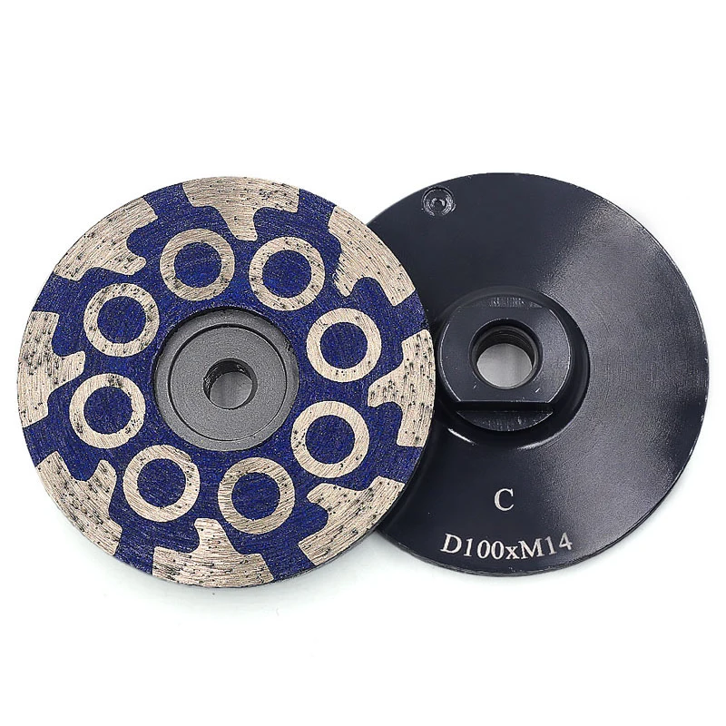 Imagem -03 - Diamond Bowl Stone Grinding Disc Almofada de Polimento de Mármore de Concreto Rebarbadora Rebolo Bloco Abrasivo 100 mm 1pc