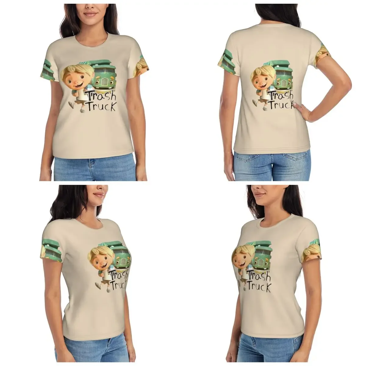 Trash Truck Workart T-Shirt for Women Crew Neck Streetwear T Shirts Women's Tees Short Summer Clothes Tops