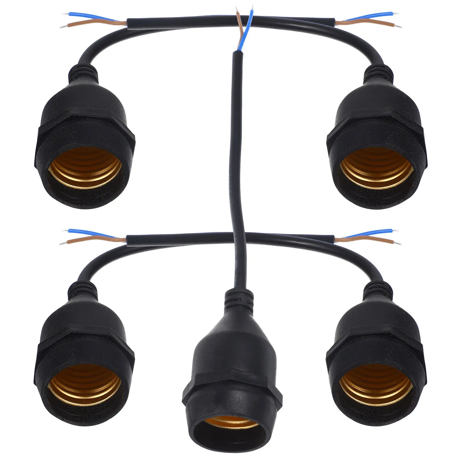 Vintage E27 Pendant Lamp Holder Rubber Copper Socket Hanging Light Socket for Kitchen Living Room Bar Office Ceiling Fixture
