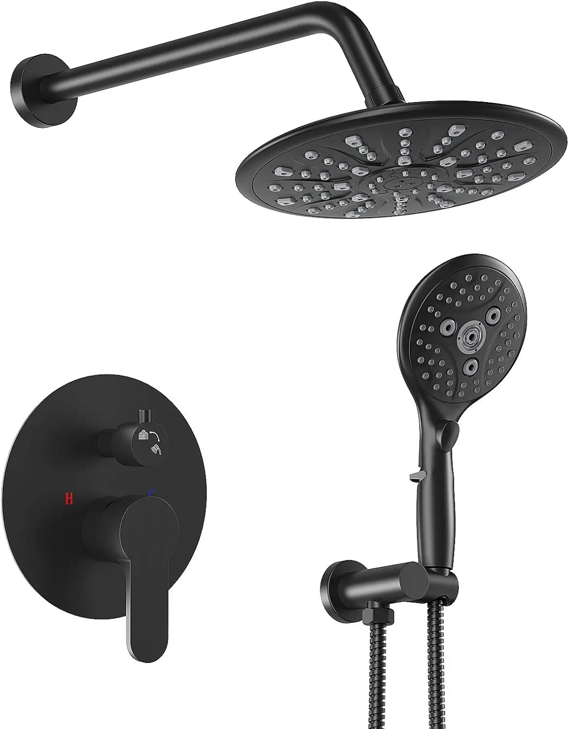 Black Shower Faucet Sets - 8.5