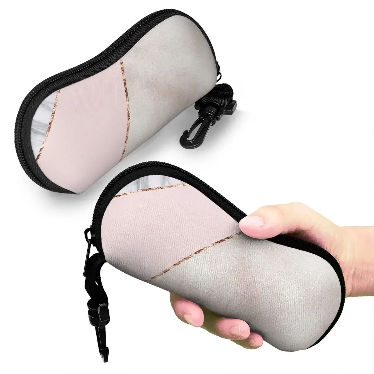 

Spliced Mixed Rose Gold Marbl Shell Glasses Case Portable Sunglasses Box Women Men Soft Eyeglasses Bag Pouch