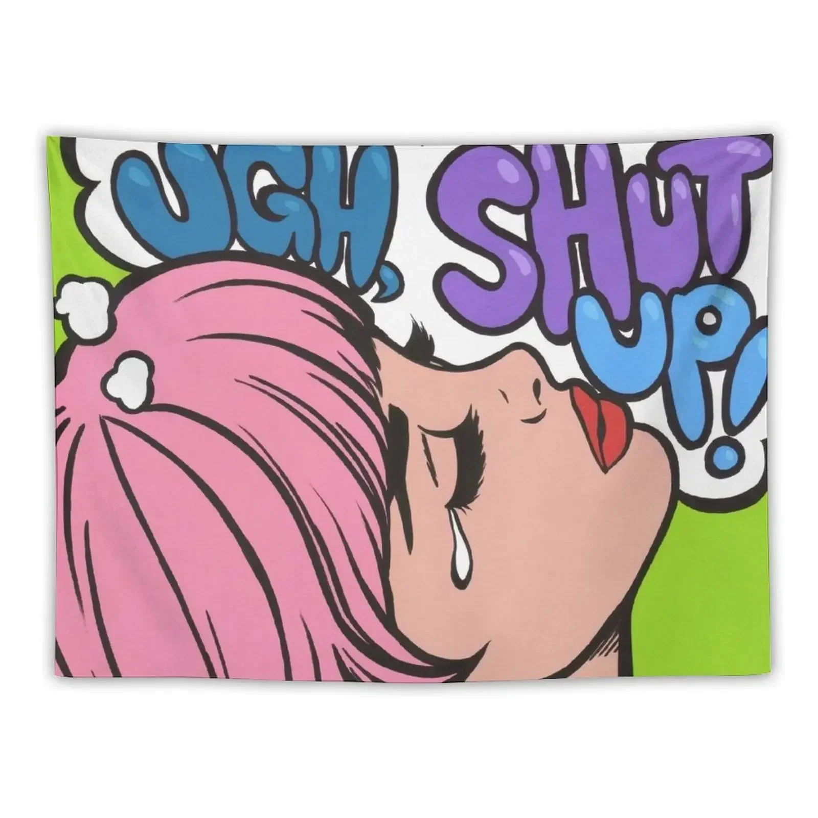 

Ugh, Shut Up! Crying Comic Girl Tapestry Aesthetic Room Decor Korean Decoration Bedroom Cute Room Decor Carpet Wall Tapestry