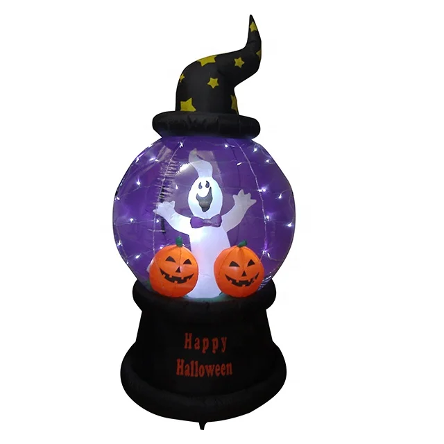 

210cmH 7ft Giant Halloween Snow Globe Indoor Lighted Inflatable Globe for Festival Decoration