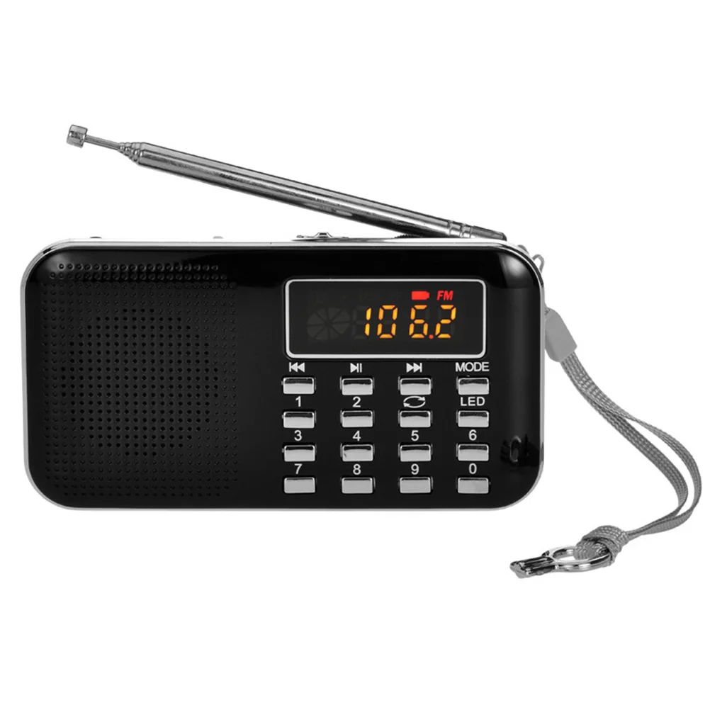 

Plug-In Mini Speaker Radio Mp3 Player Card Support Rechargeable Playtime Led Display English Edition Slim