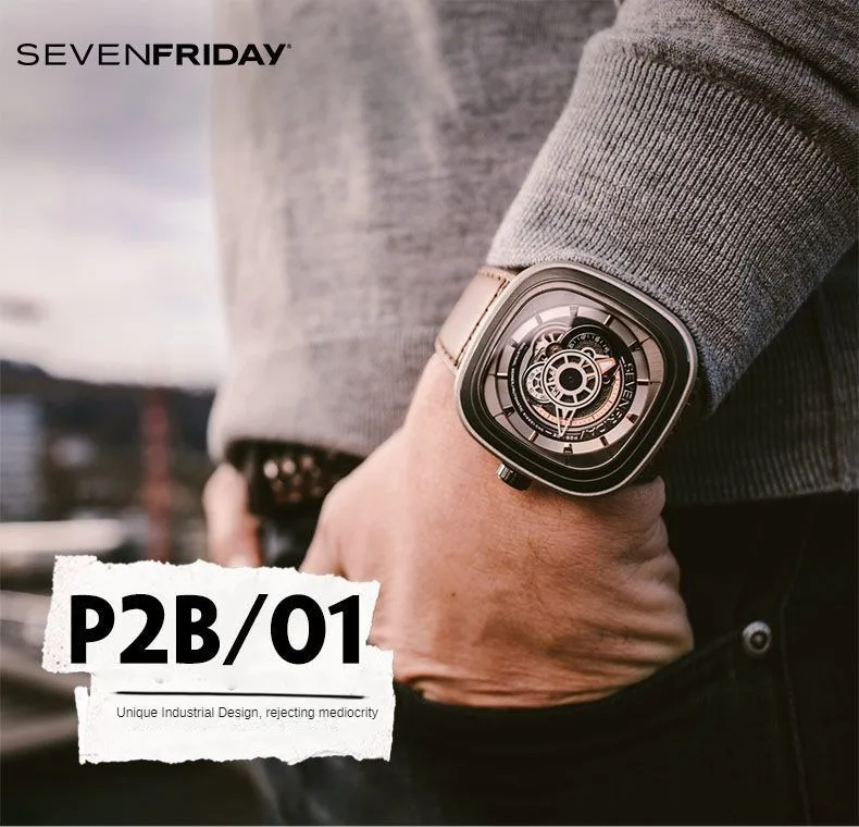 SEVENFRIDAY watch P2B/01 men\'s fully automatic mechanical watch P series waterproof fashion men\'s watch luxury brand mature men