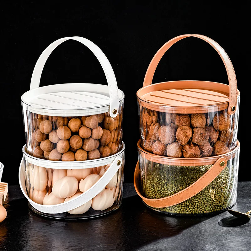 Luxury Style Sealed Grain Canister for Kitchen, Living Room and Snacks Storage Box with Sealed Fruit Plate and Nut Bowl