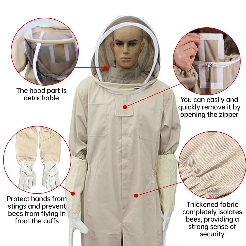 L/XL/XXL Beekeeping Suit Full Body with Protective Veil Beekeeping Gear for Beekeeping Beekeeping Supplies Summer Essentials