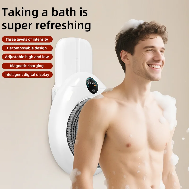 Intelligent Automatic Wall-Mounted Bathing Machine Electric Brush for Back Rubbing Household Artifact Body Brush