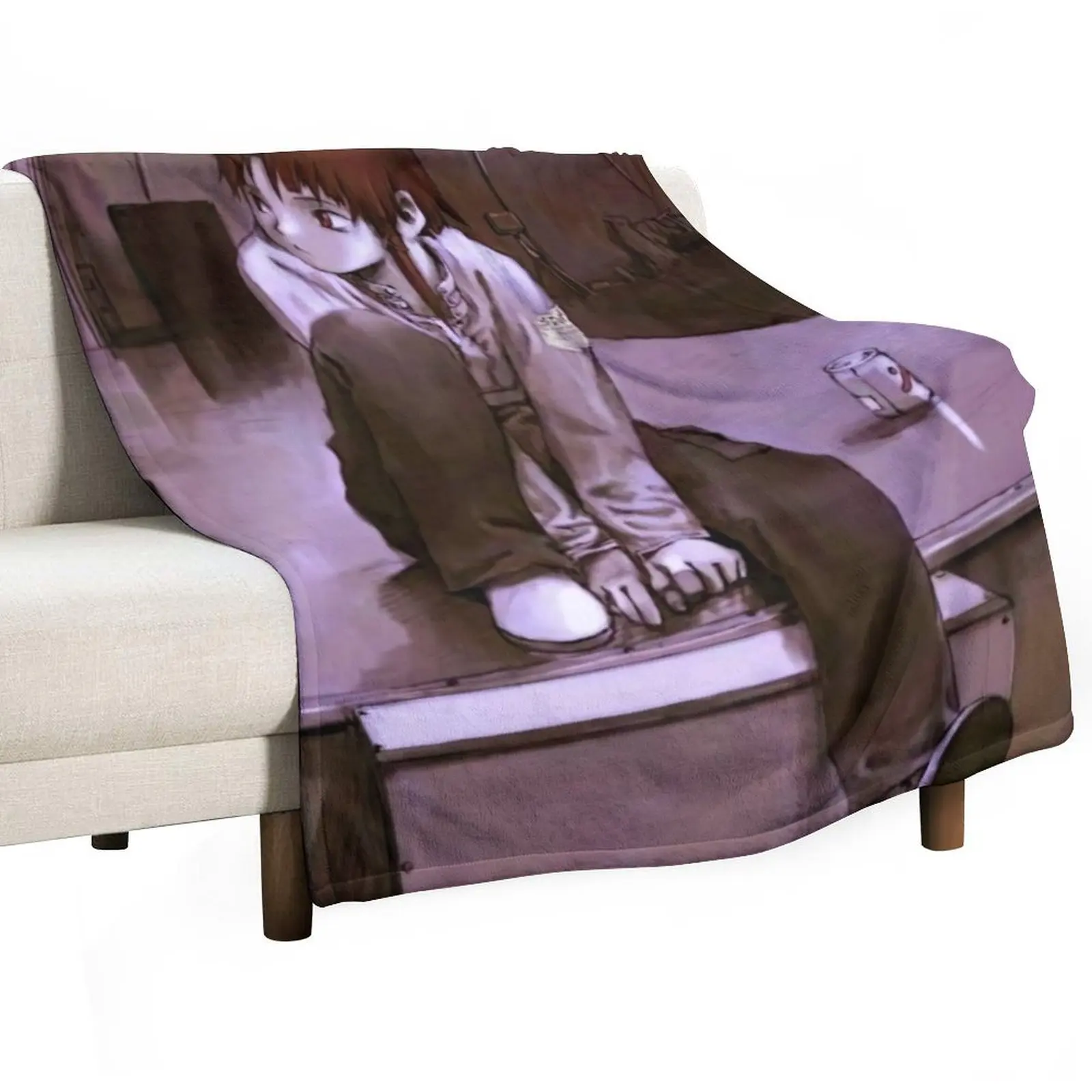 Slacker Lain Throw Blanket Soft Big anime Blankets