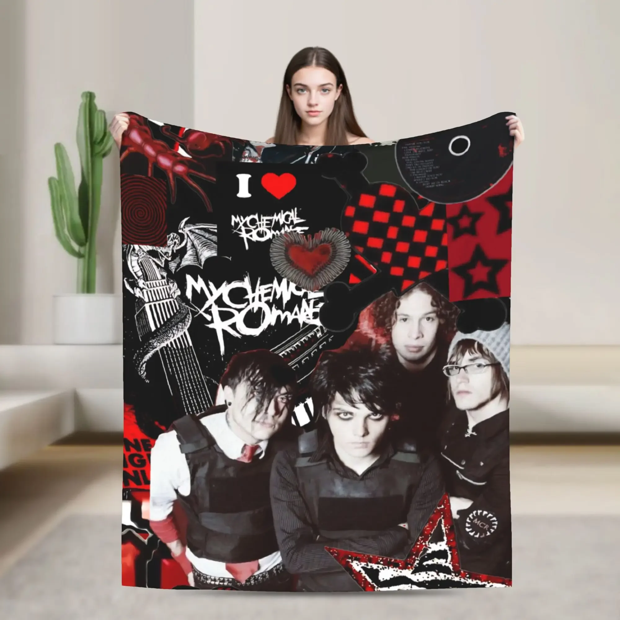 

Плед My Chemical Romance: Мягкий, эстетичный, плюшевый плед для дивана, кровати, декоративное фланелевое покрывало