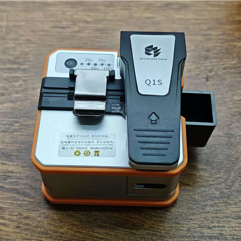 Q1S Fully Automatic Electric Fiber Optic Cleaver Rechargeable Optic Cable Cutter Ftth Optical Fiber Cleaver