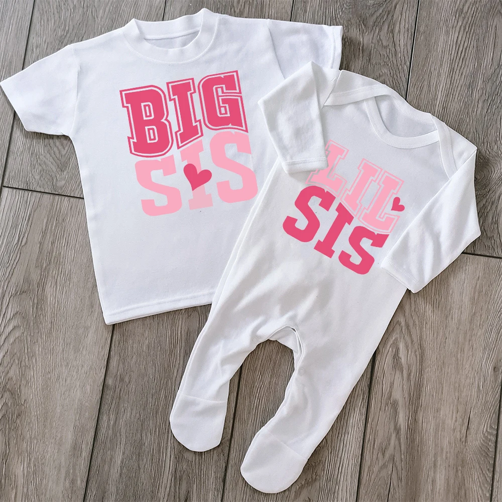 Big Bro Lil Bro / Big Sis Lil Sis Sibling Matching Family Outfits Sibling To Be Matched Shirts Baby Sleepsuit Baby Shower Gift