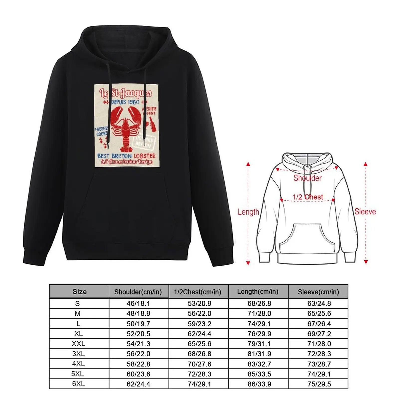 Le St-Jacques Lobster Shack Pullover Hoodie anime clothing men clothing japanese style men's sweat-shirt set new hooded tee