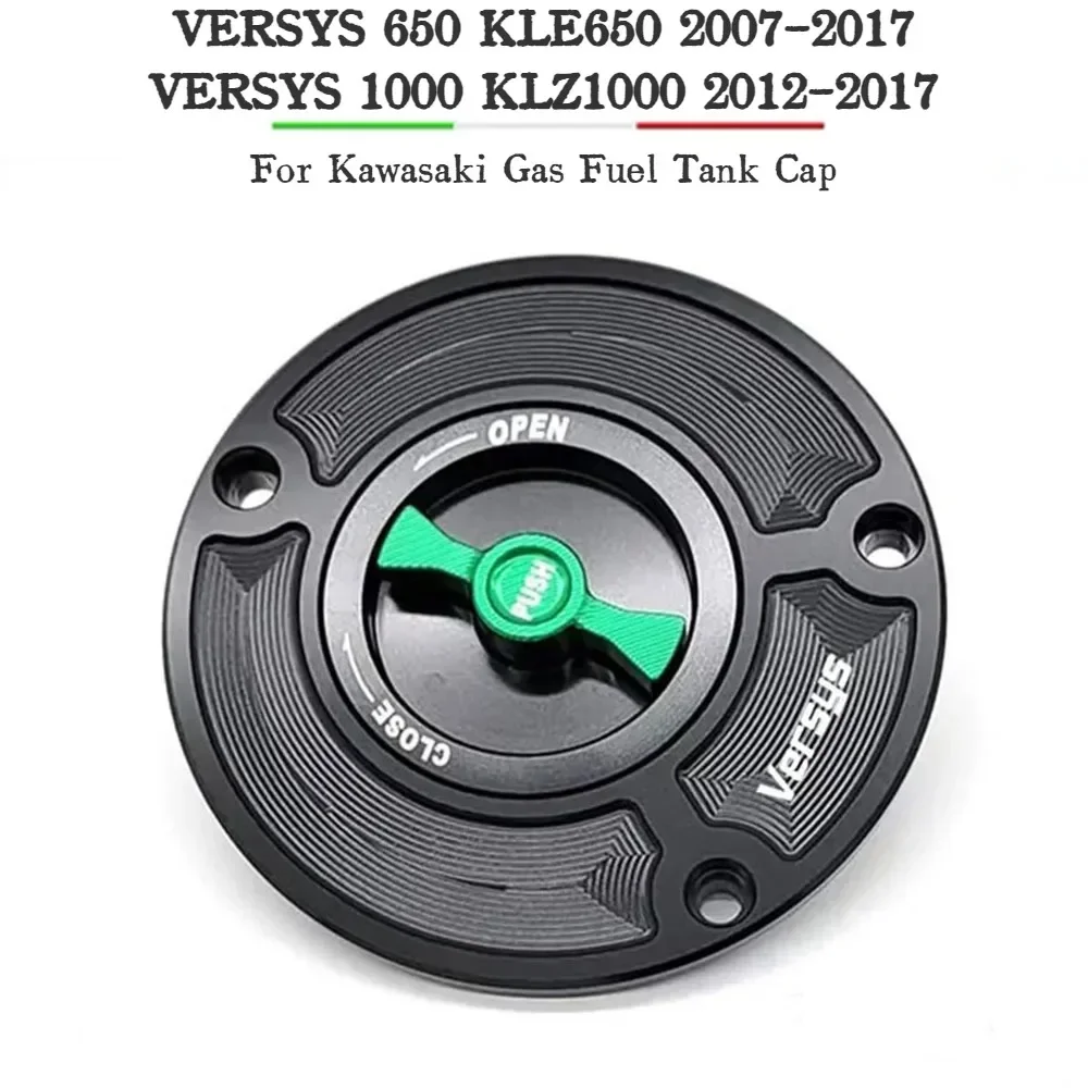 CNC Aluminum Motorcycle Fuel Filler Cover Gas Tank Cap For Kawasaki VERSYS 650 KLE650 2007-2017,VERSYS 1000 KLZ1000 2012-2017