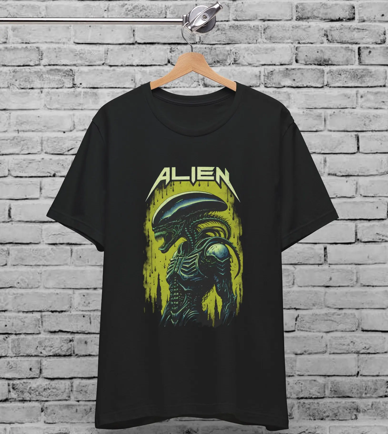 Alien Xenomorph T Shirt For Men and Women Halloween Sci Fi Heavy Metal Style