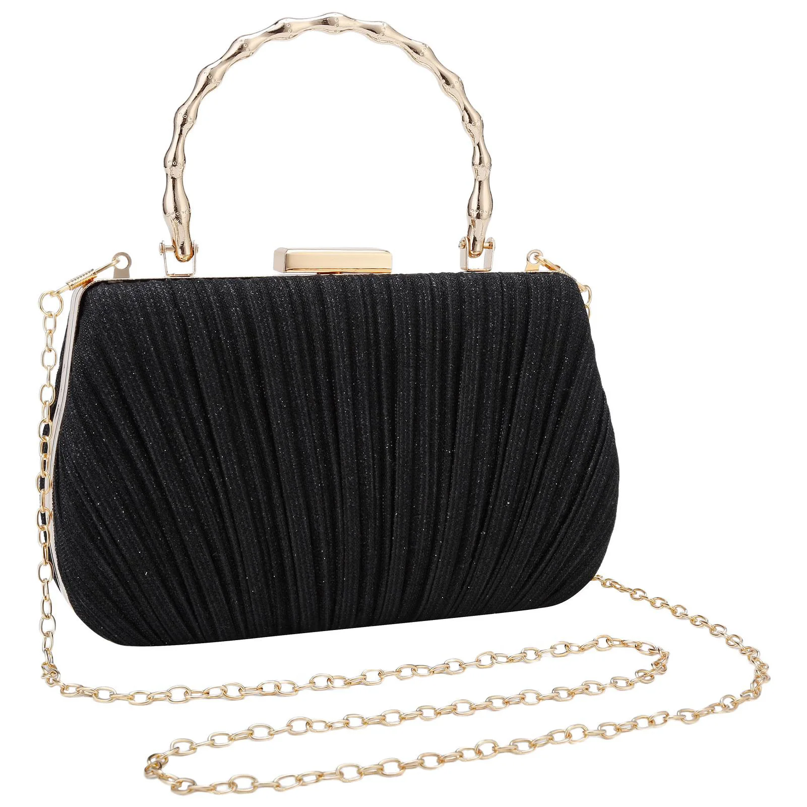 

Классическая элегантная женская сумка для свадебной вечеринки, свиданий, вечерние клатчи, дизайн морщин, новинка, кошелек с цепочкой, сумки через плечо