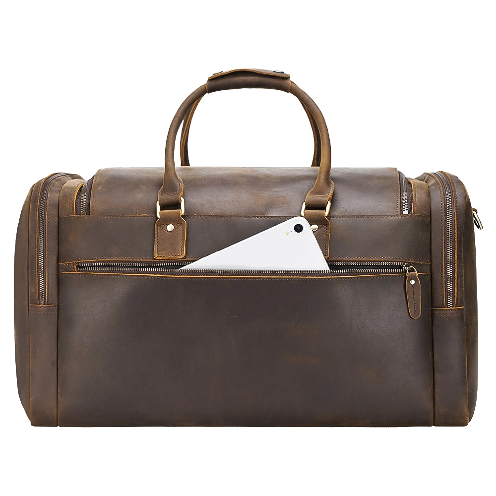 Large Capacity Vintage Style Genuine Leather Travel Bag Real Cow Hide Duffel BagLarge For Man