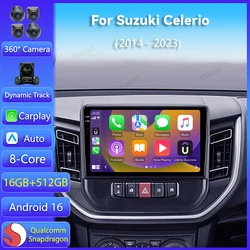 Android 16 Carplay Auto For Suzuki Celerio 2014 2015 - 2023 Car Radio GPS Navigation Wireless Video DVD Stereo Player 360 Camera