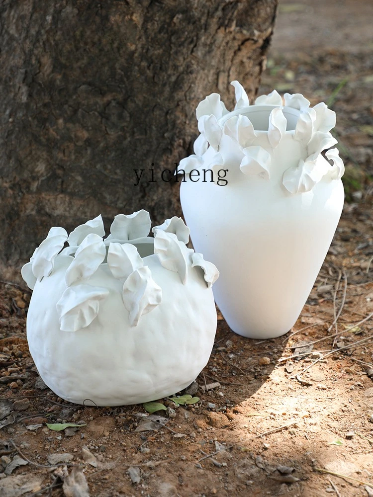 

LSL Creative Simple Ceramic Vase Ornament Flower Arrangement Home Decor Soft Decoration Flower Container