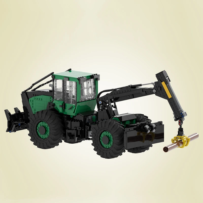 MOC-166055 Engineering Vehicle Skidder HSM 904ZL Transport Iifting Crane Building Block Technology Assemble Model Brick Toy Gift