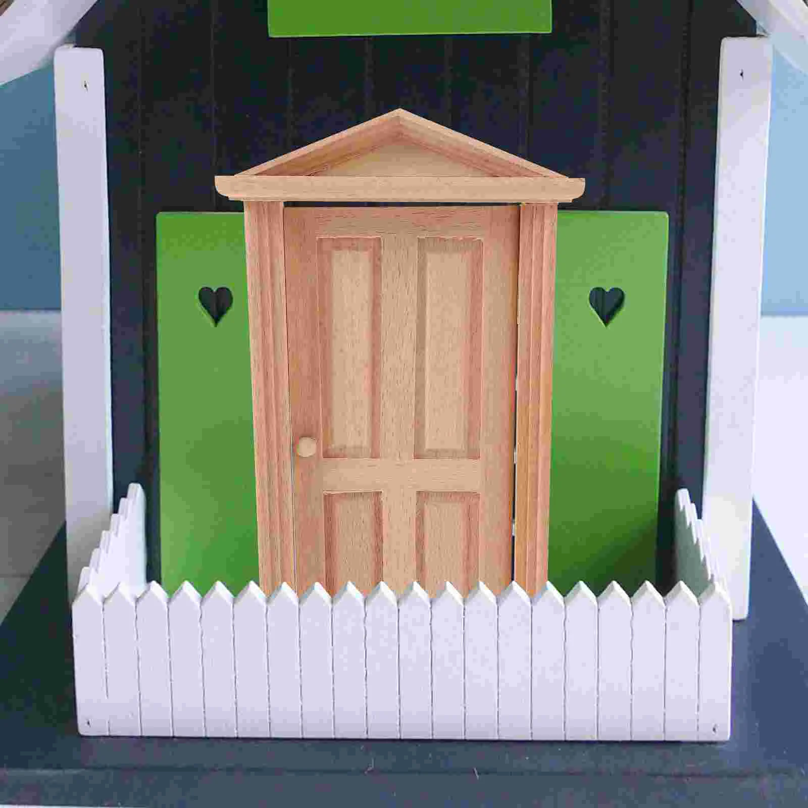 Toy House Mini Wooden Door Model Accessories Adornment Artificial Tiny Home Furniture Craft Doors For DIY