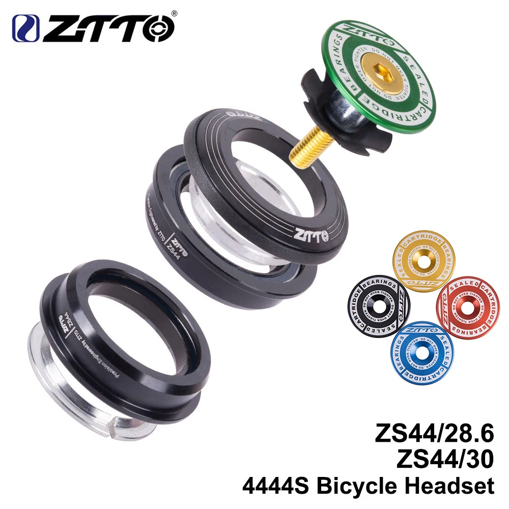 ZTTO 4444S MTB rowerowy zestaw słuchawkowy 44mm CNC 1 1/8 "28.6 prosta rura widelec wewnętrzny 44 półintegrowany zestaw słuchawkowy do roweru szosowego i górskiego