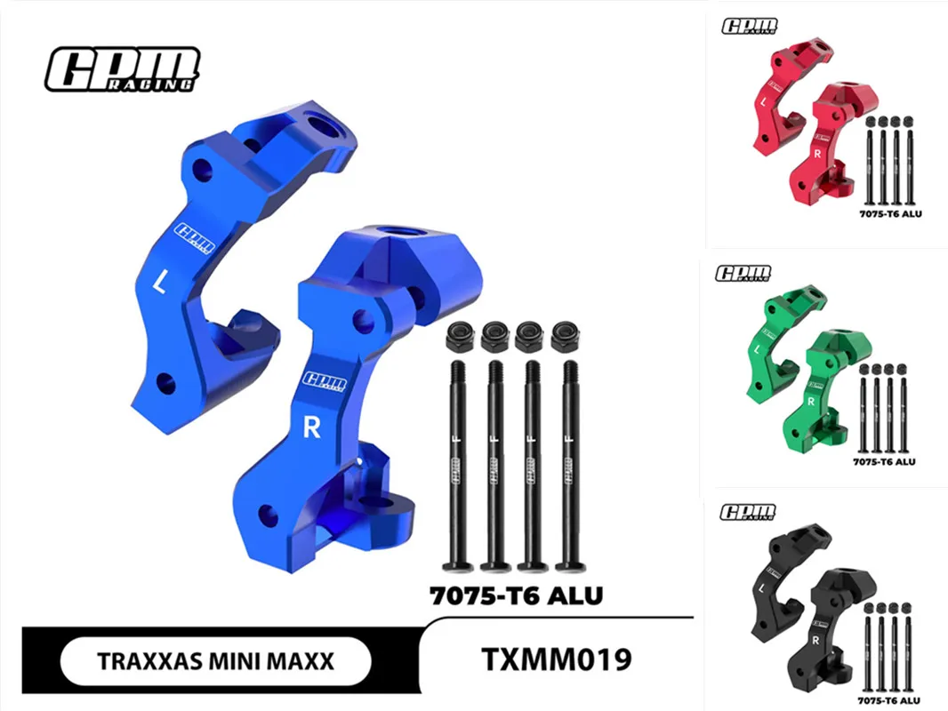 

GPM 7075 Aluminum Front Caster Blocks (C-Hubs) For TRAXXAS Mini Maxx 10732 RC Parts TXMM019