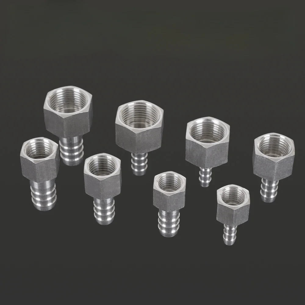 6 8 10 12mm Hose Barb x M10 M12 M14 M16 M18 M20 Metric Female 304 Stainless Steel Coupler Pipe Fitting Connector High Pressure