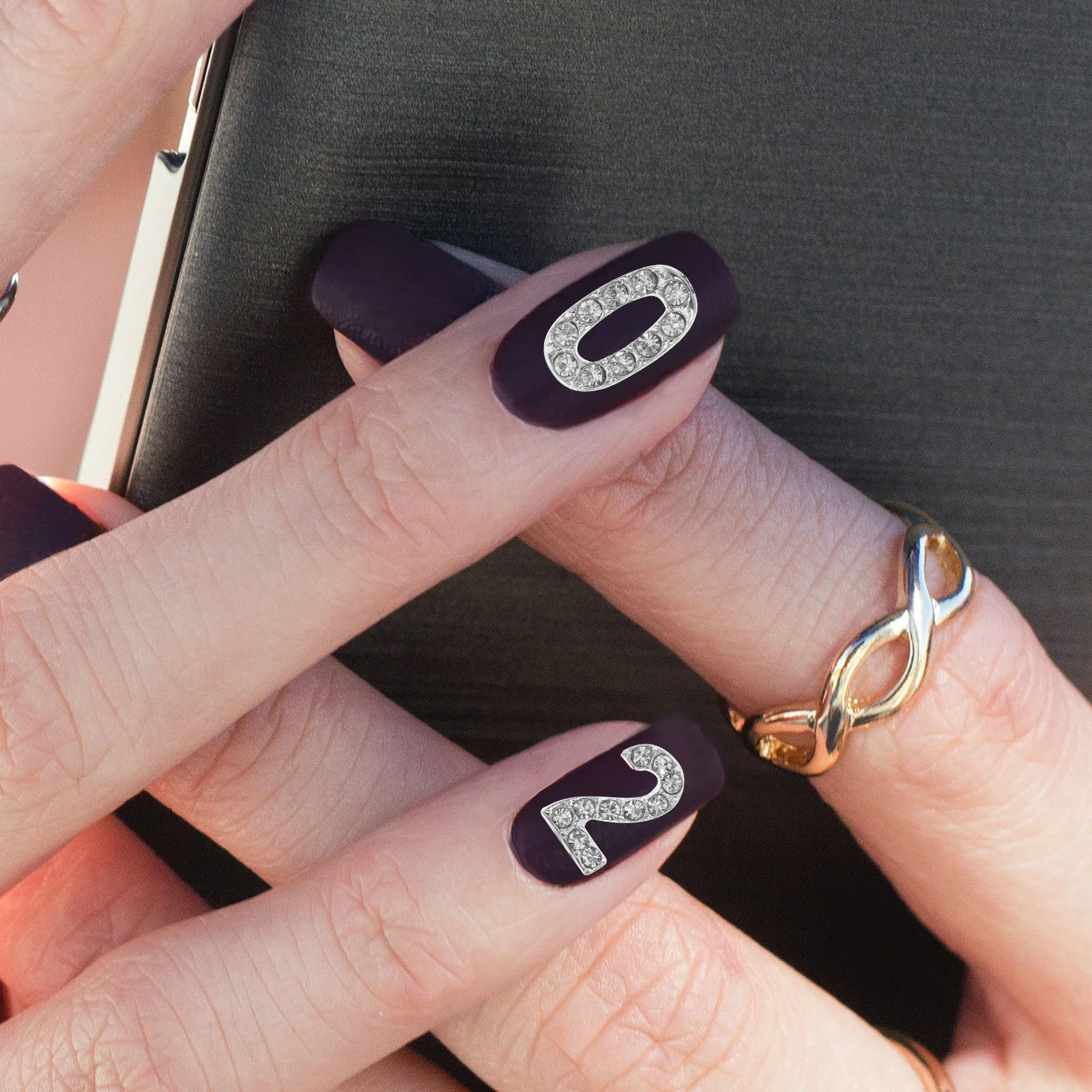 

32Pcs Rhinestone Nail Charms Silver Alloy Dazzling Flatback Number Nail Art Decorations for Wedding Birthday Prom Events